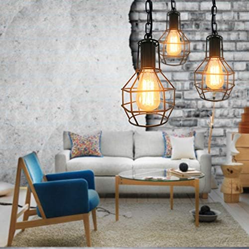 Vintage Industrial Metal Cage Pendant Ceiling Light M8764