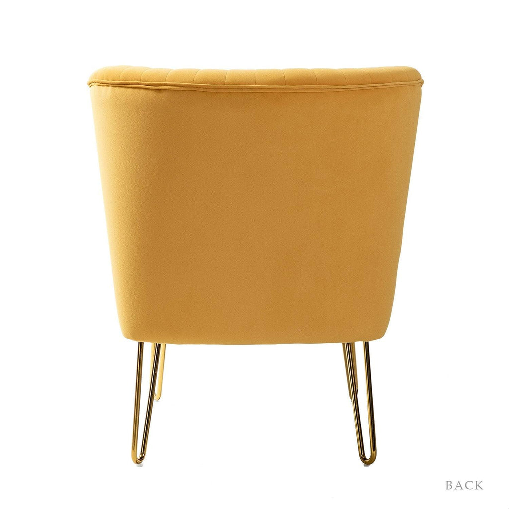 Tufted Side Chair with Golden Base - Tan U967290