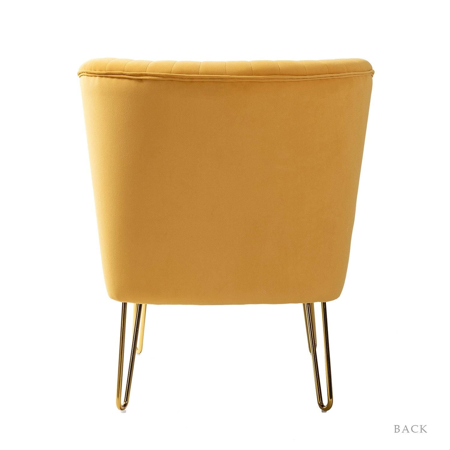 Tufted Side Chair with Golden Base - Tan U967290