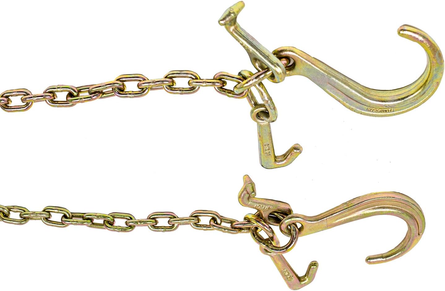 5/16'' x 3' G70 V-Chain Bridle with 8" Medium J Hooks, Grab Hooks 3' Legs O67512
