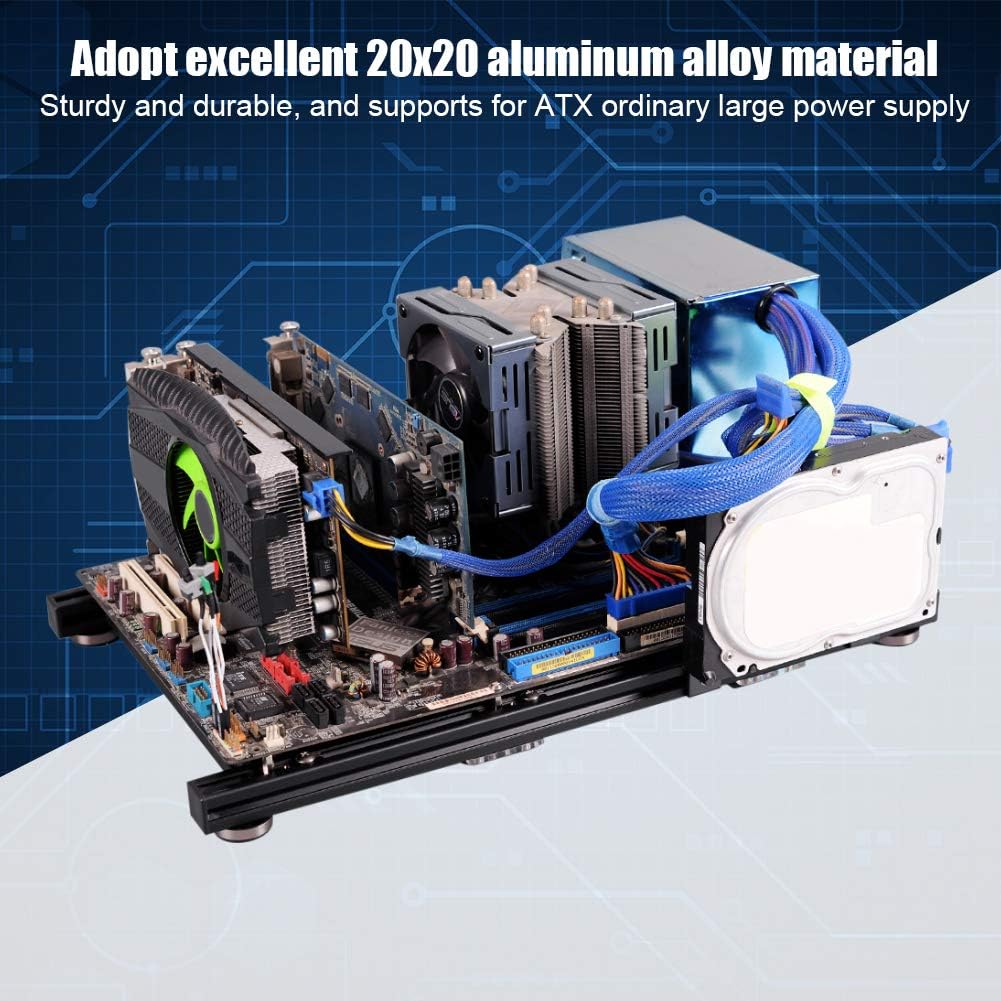 Black Open Frame Aluminum Alloy ATX Computer Case R4506
