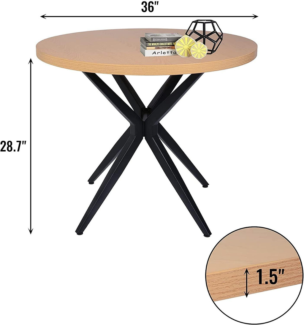 36 Round Dining Table with Solid Metal Legs O6295
