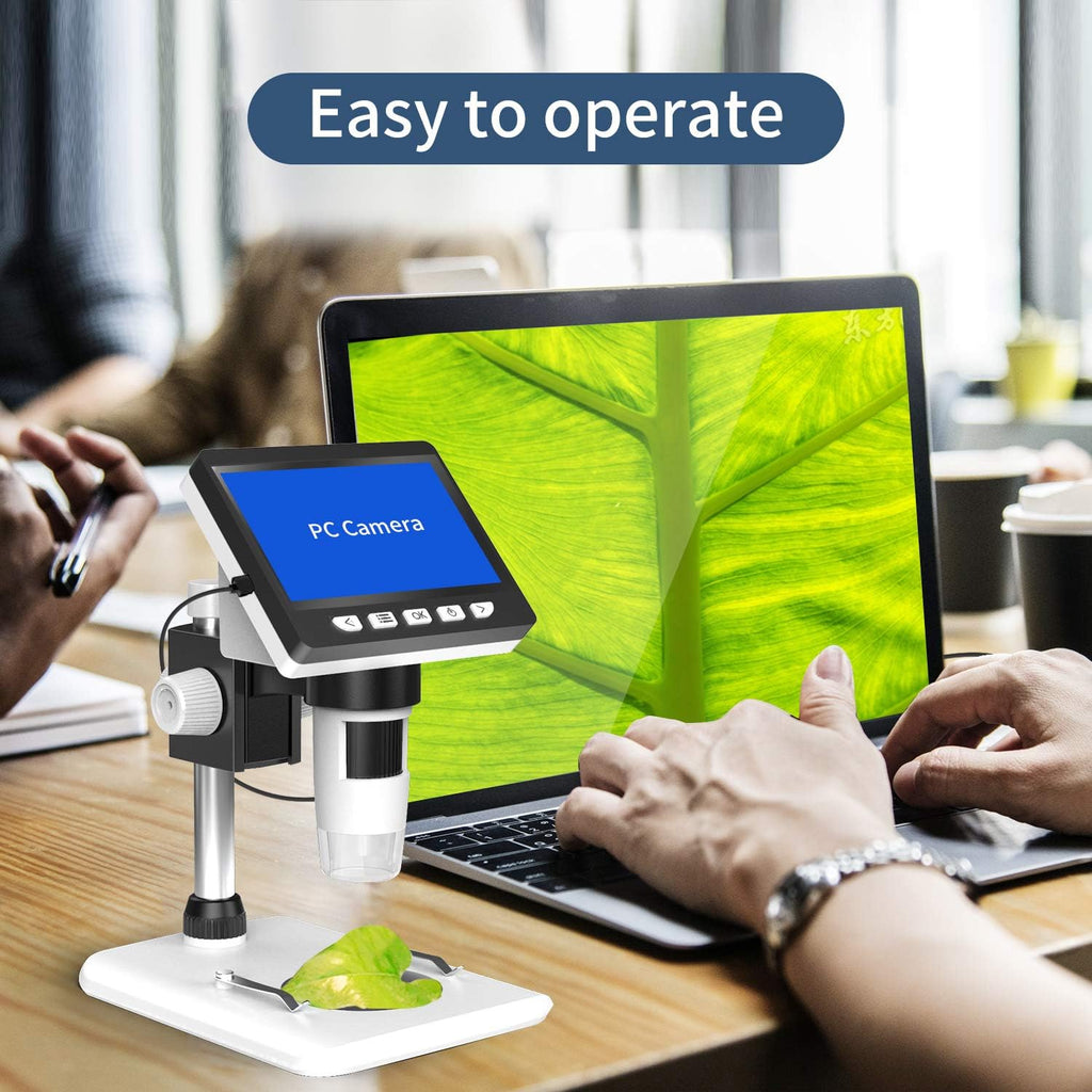4.3 inch 50X-1000X 2 Megapixels USB Microscope with 32G TF Card Pack of 2 K2709