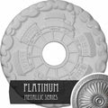 18 1/2x22OD x 3 7/8x22ID x 1x22P Hand-Painted Platinum Ceiling Medallion I882509