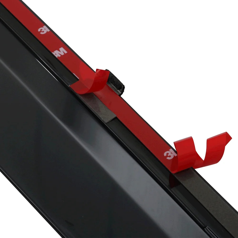Polycarbonate Window Vent Visor Deflector Rain Guard with Chrome Trim 4Pc M9588