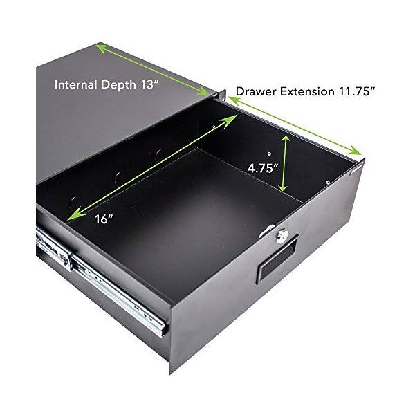 19x22 Rack Mount 3U Locking Server Cabinet with Key Drawer F833