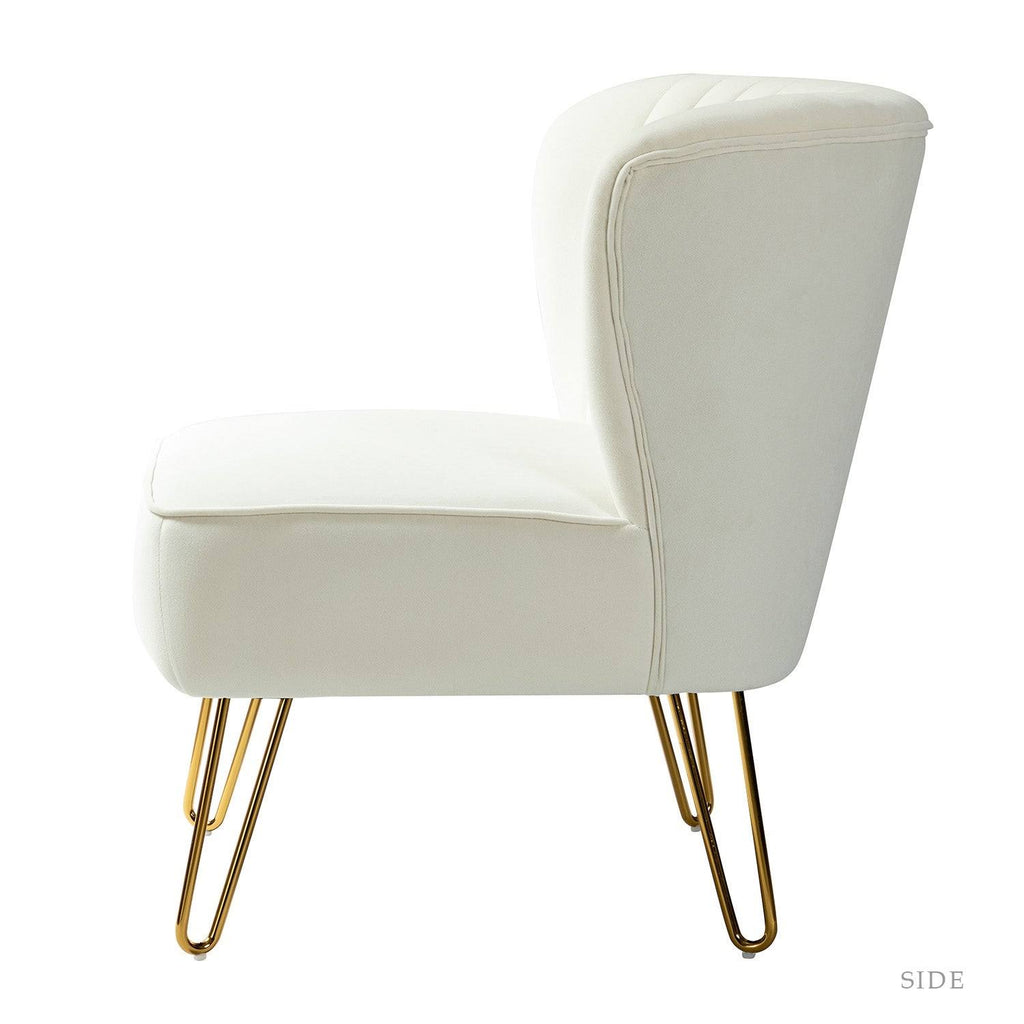 Tufted Side Chair with Golden Base - Tan U967290