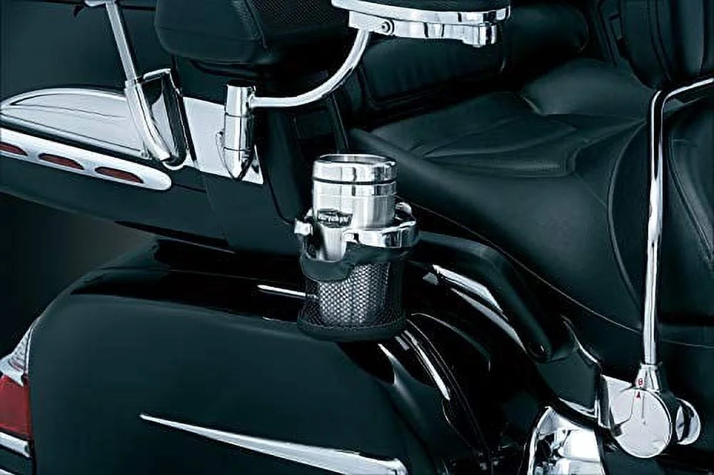 Chrome Passenger Cup Holder with Mesh Basket for Honda Gold Wing Motorcycles U26084