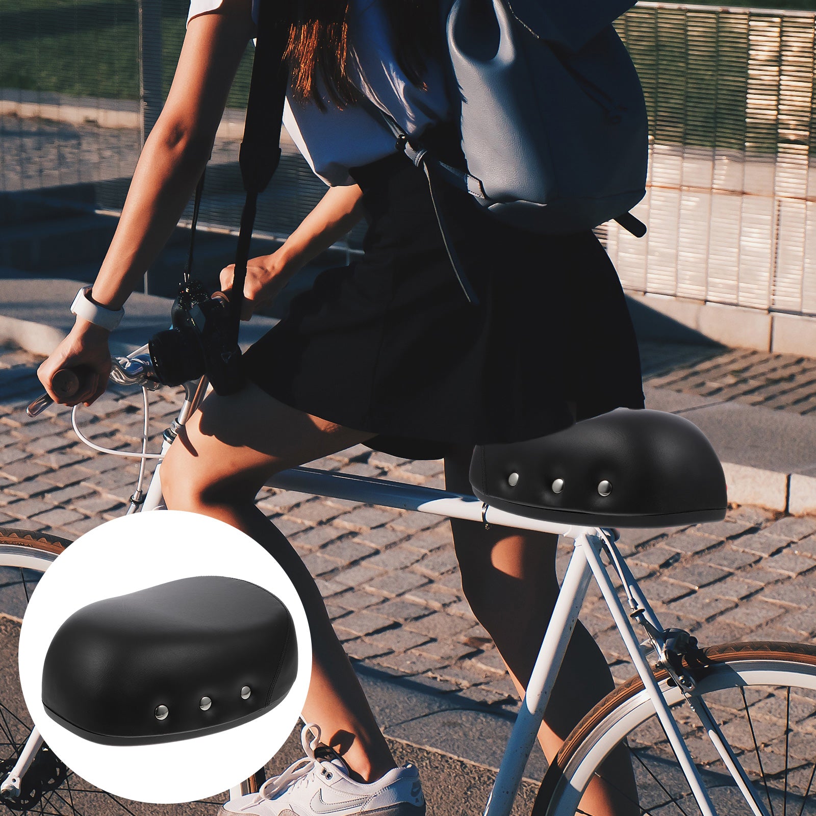 Black Universal Mountain Bike Seat Cushion J180365