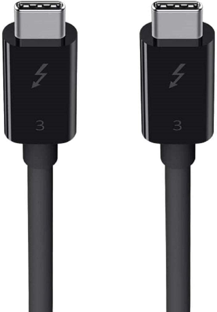 Black USB-C to USB-C Thunderbolt 3 Cable, 2.6ft Y4986