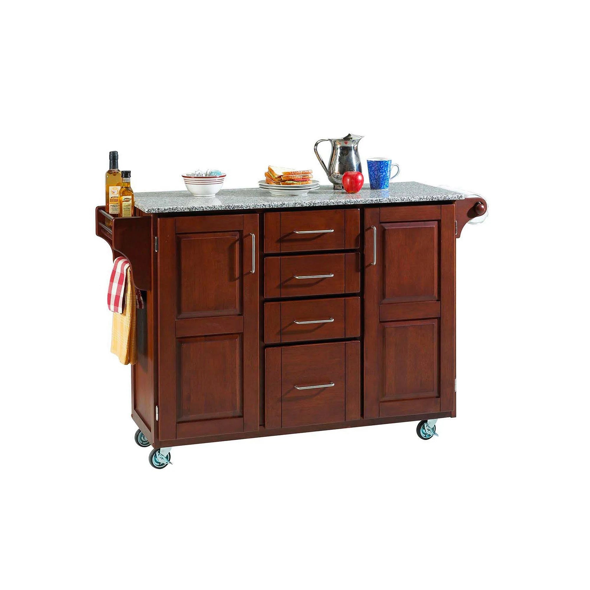 Cherry Salt and Pepper Granite Top Cart M91131