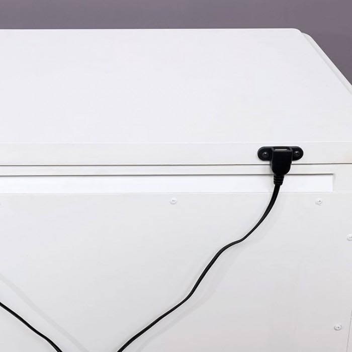 White USB Outlet Night Stand X34411