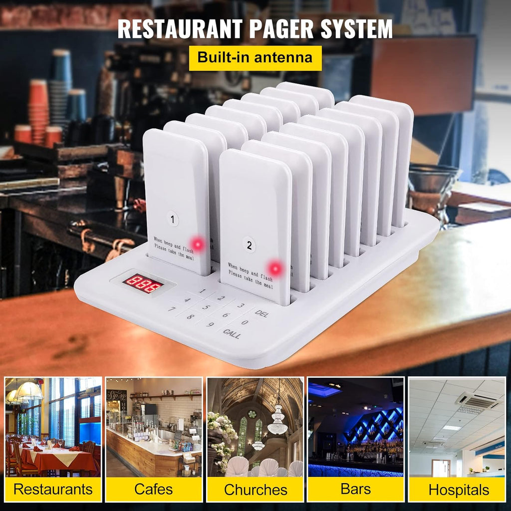 Wireless Paging System with Vibration, Flashing and Buzzer A537