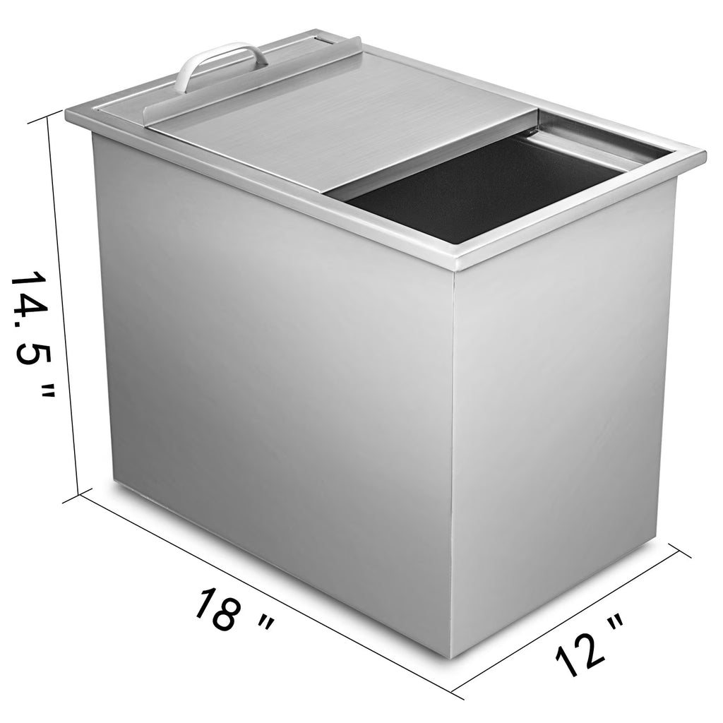 Stainless Steel Drop in Ice Chest with Sliding Cover Ice Cooler H274309