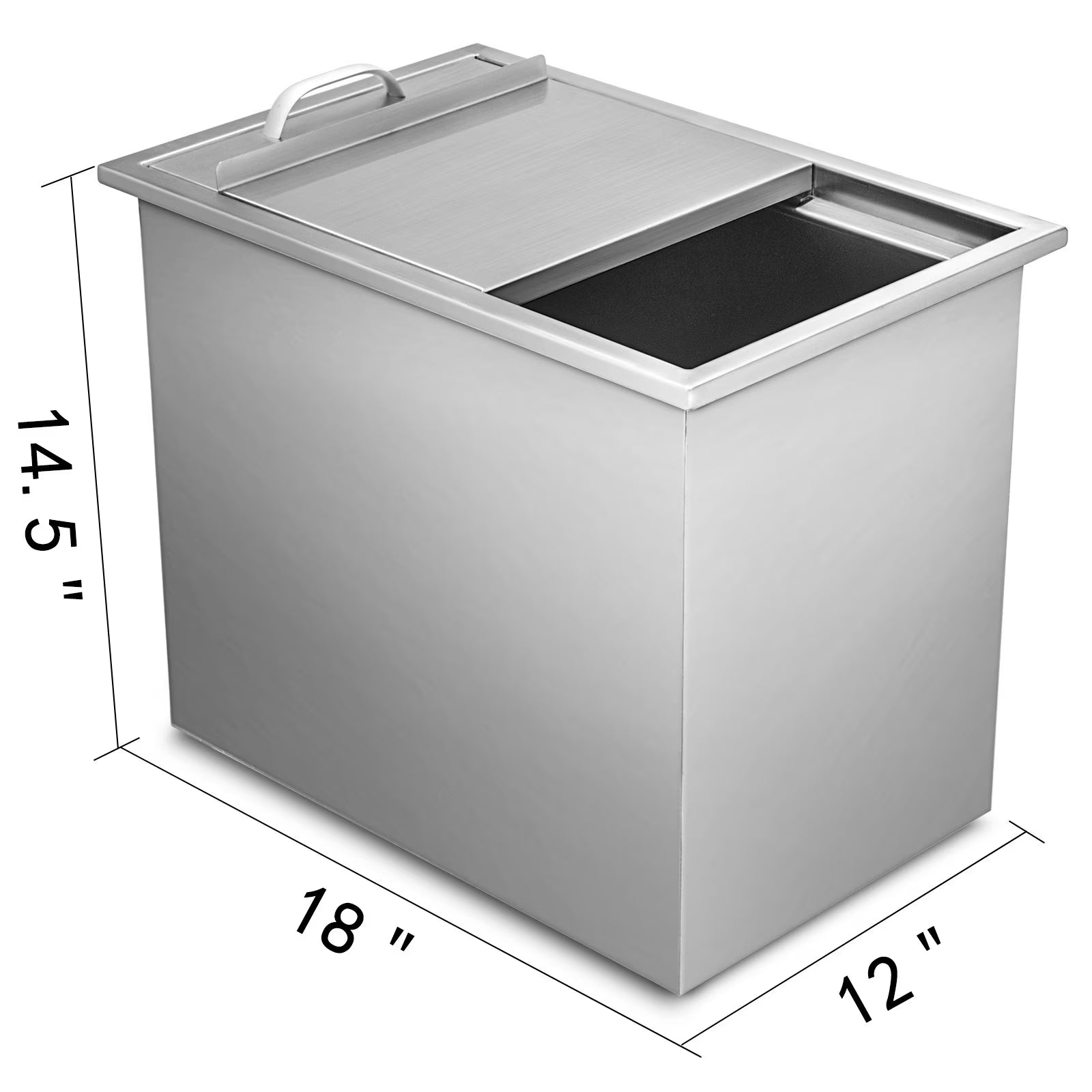 Stainless Steel Drop in Ice Chest with Sliding Cover Ice Cooler H274309