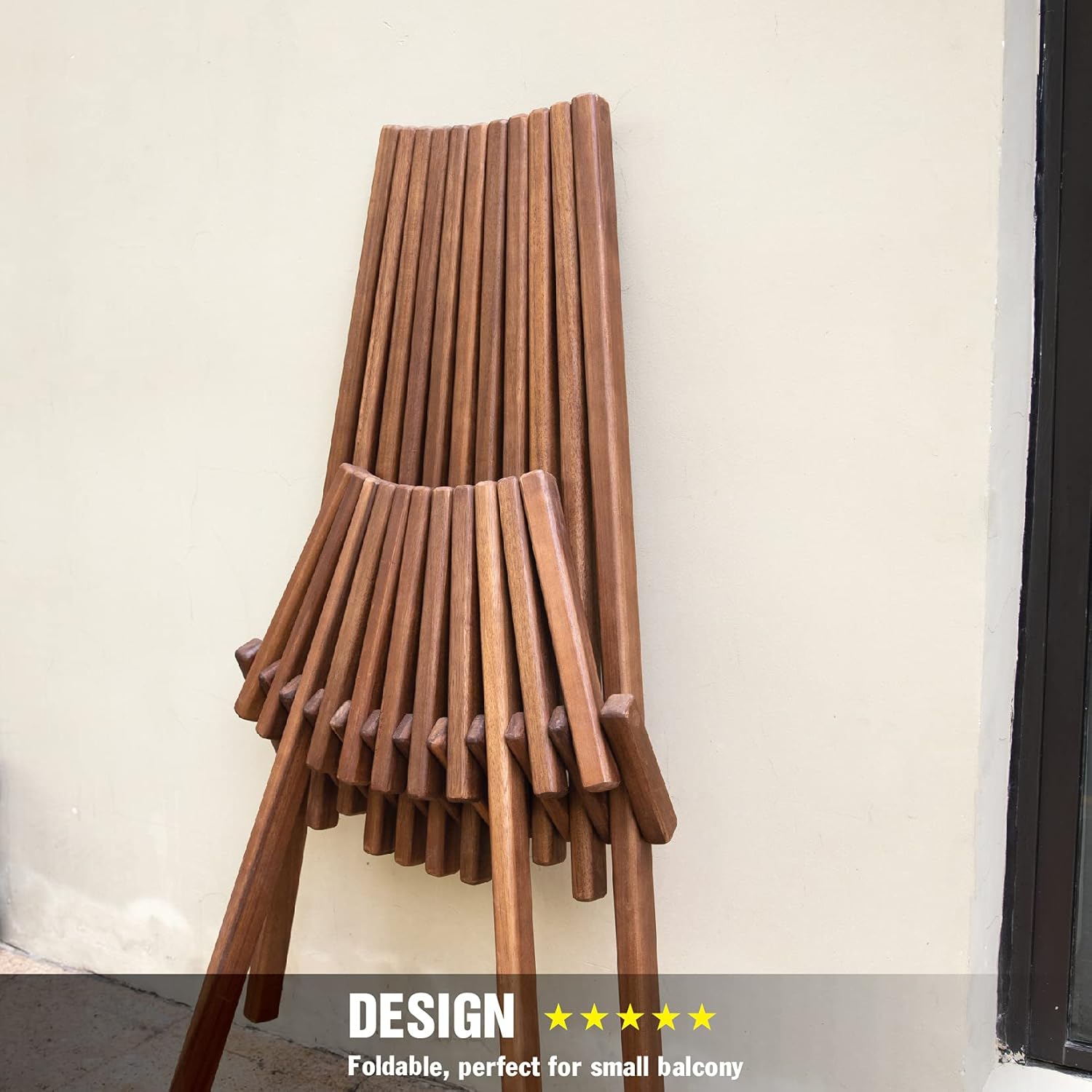 Folding Acacia Wood Outdoor Lounge Chair O392205