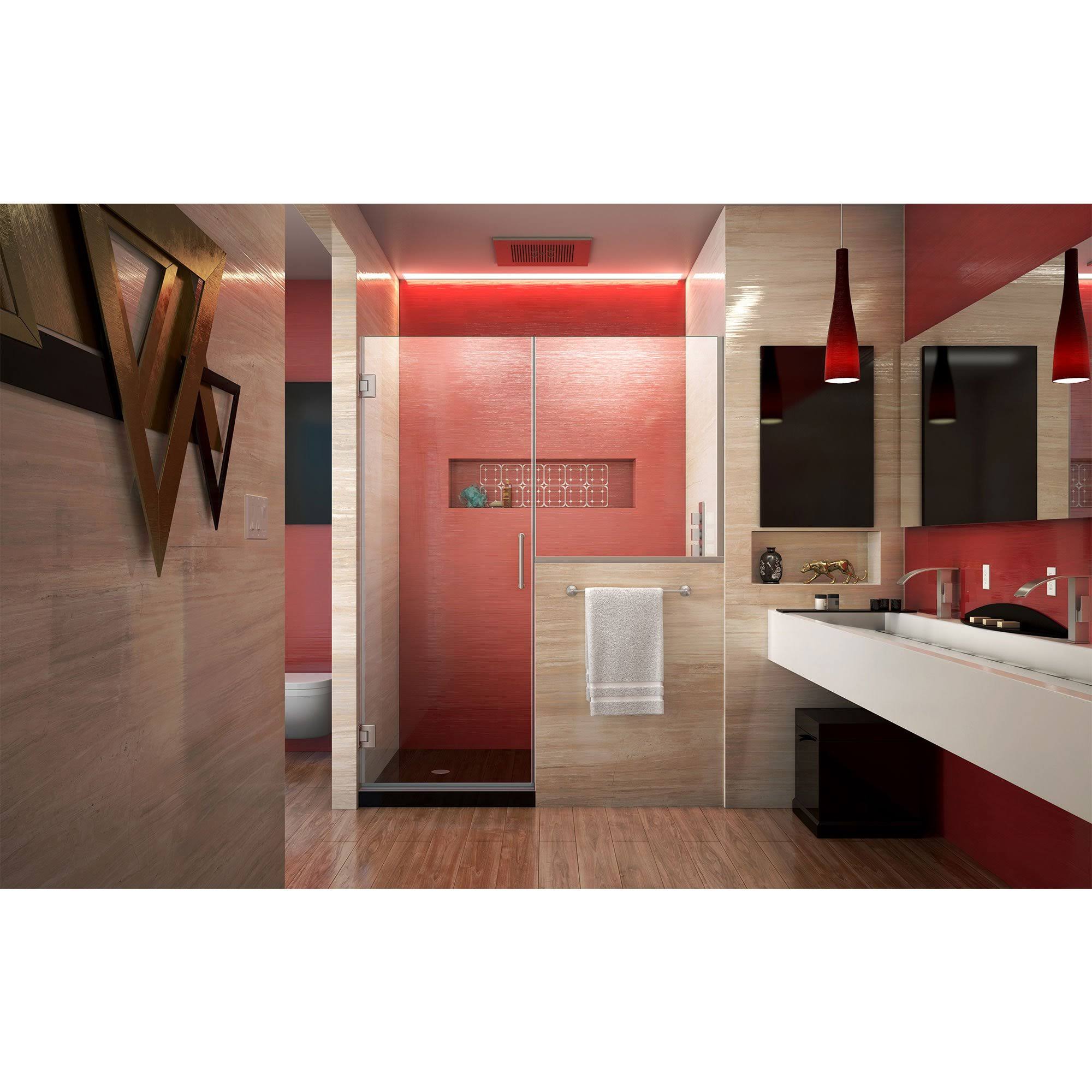 Brushed Nickel Hinged Shower Door L659