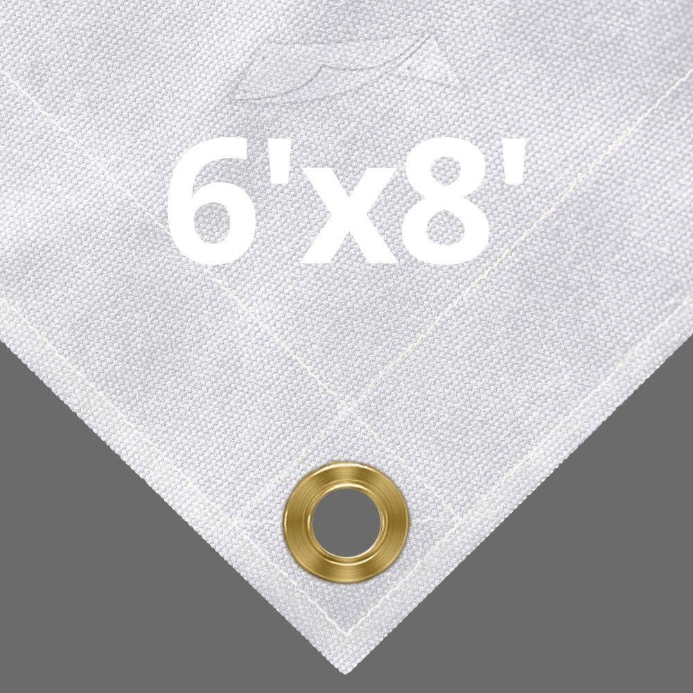 White 10 oz Canvas Tarps 6' x 8' V9916