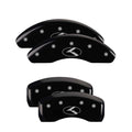 4 Caliper Covers Black Finish Silver U721
