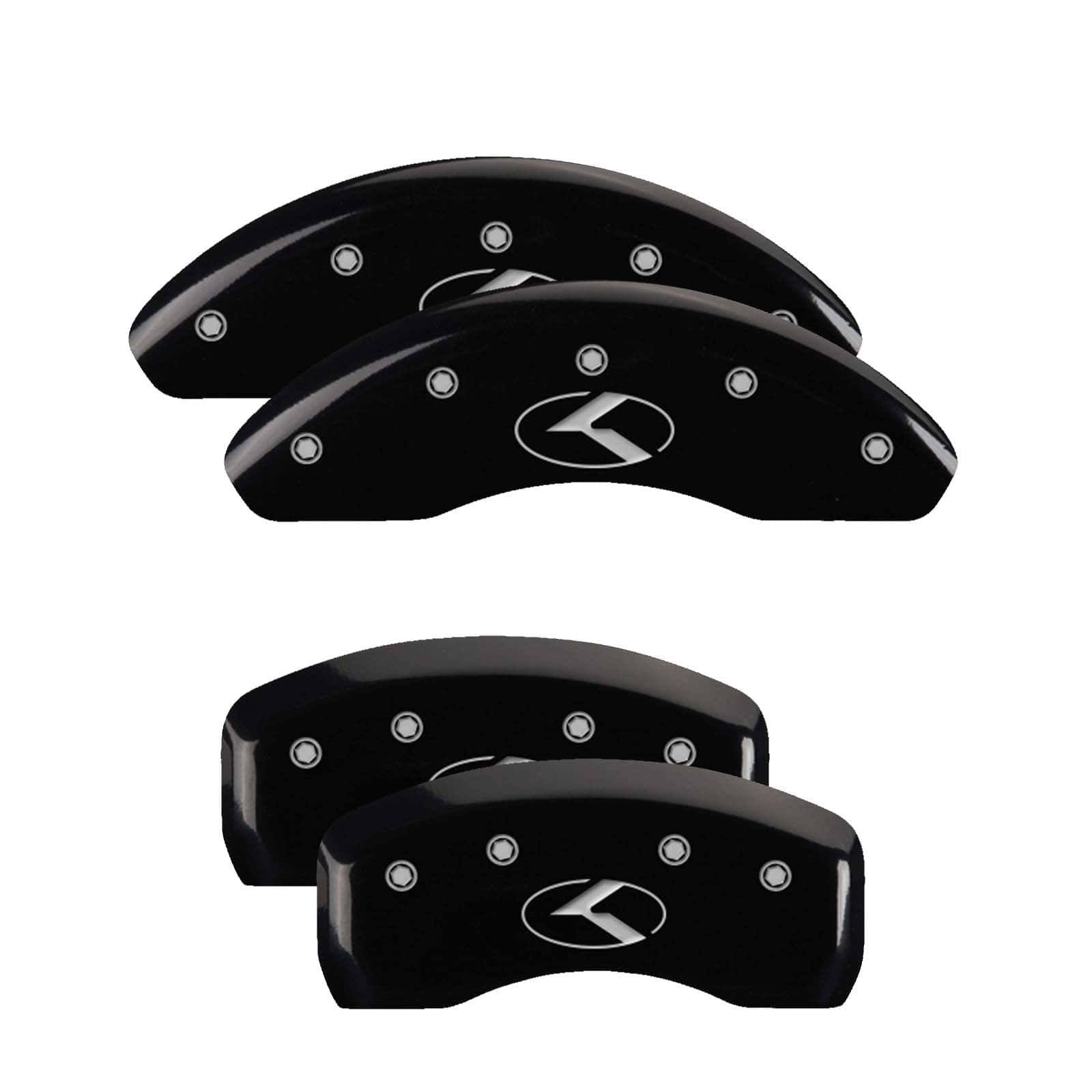 4 Caliper Covers Black Finish Silver U721