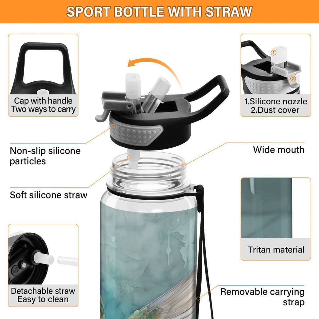 Green 32oz Tritan Water Bottle with Straw R337
