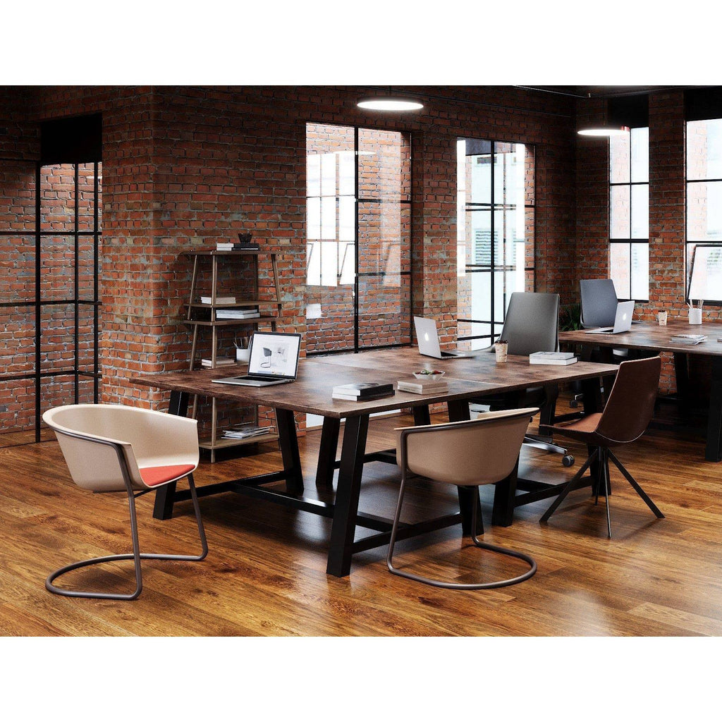 Brown Faux Leather Break Room Chair G1404