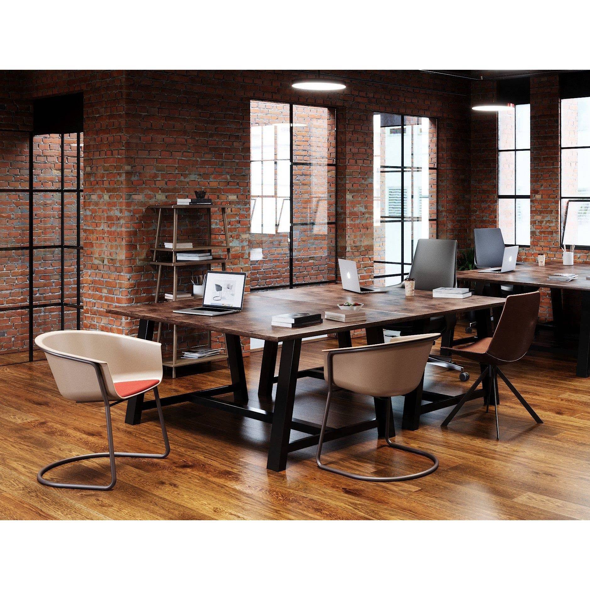 Brown Faux Leather Break Room Chair G1404