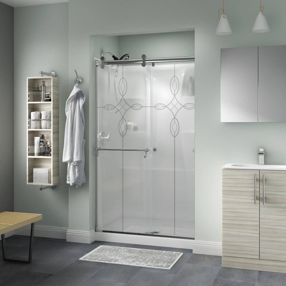 Frameless Sliding Shower Door in Chrome U91300
