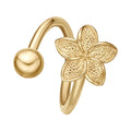 10K Yellow Gold Lotus Flower Belly Ring 9 mm Wide T206