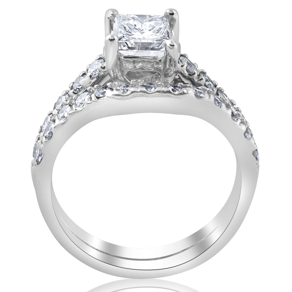 Princess Cut Diamond Engagement Ring Wedding Band Set T6834
