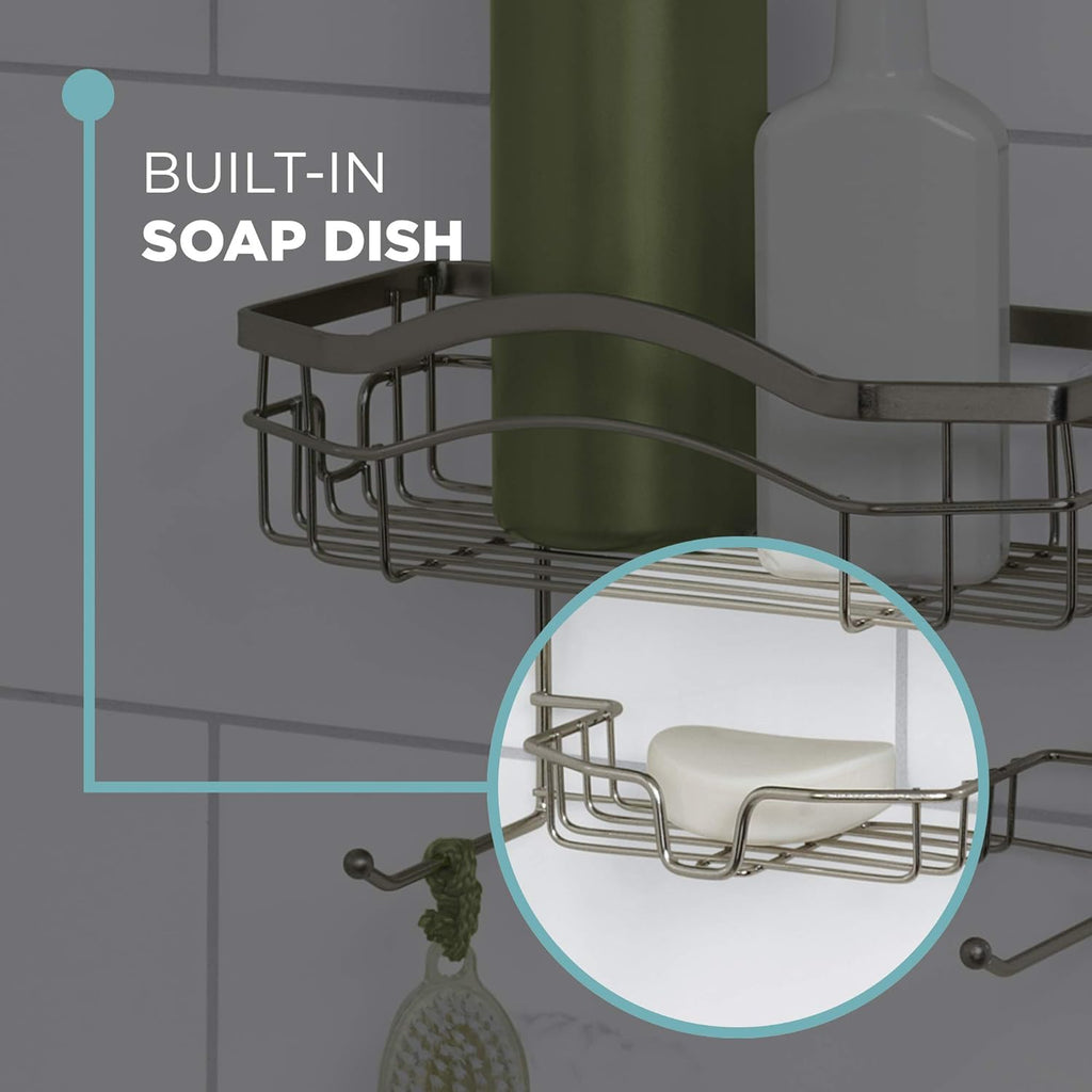 Over-The-Shower Caddy, Stainless Steel, Silver F591597