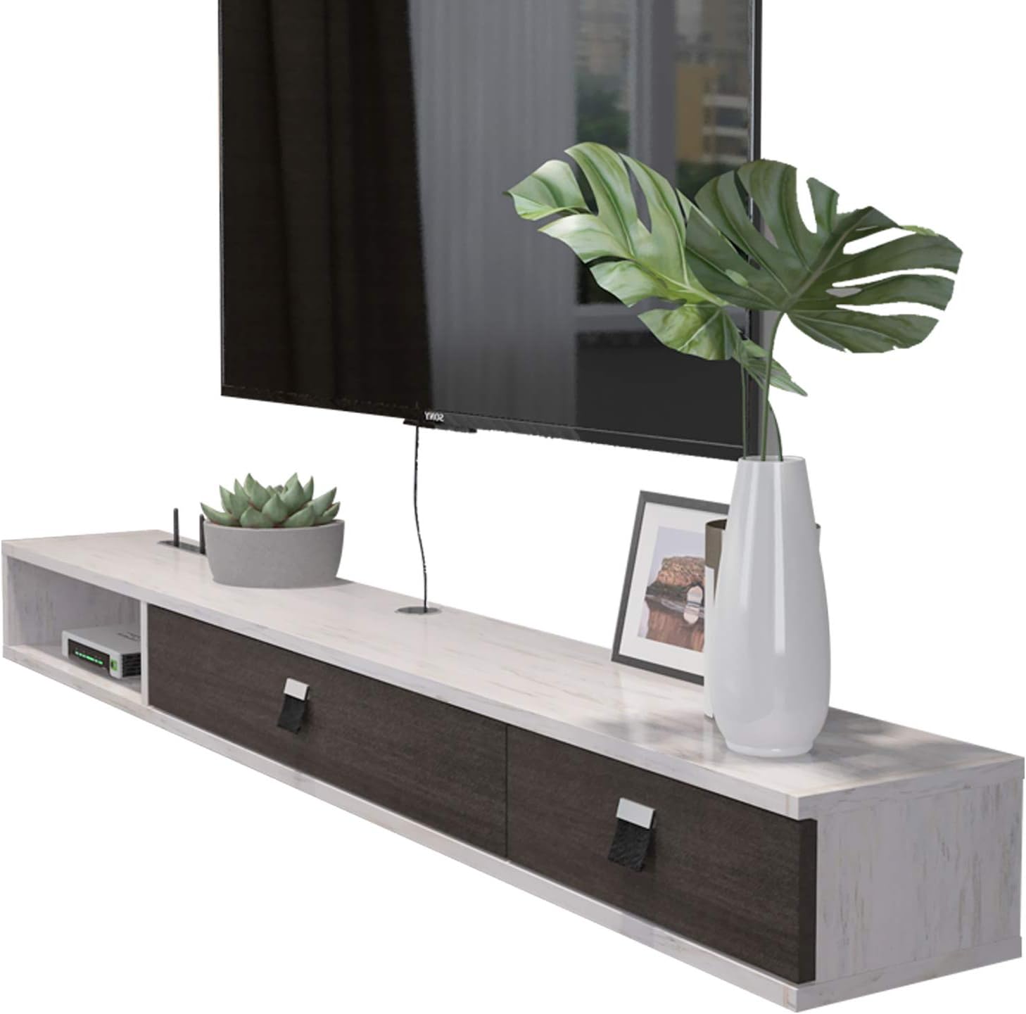 Wall Mounted Floating TV Stand Media Console with 3 Drawers C4686