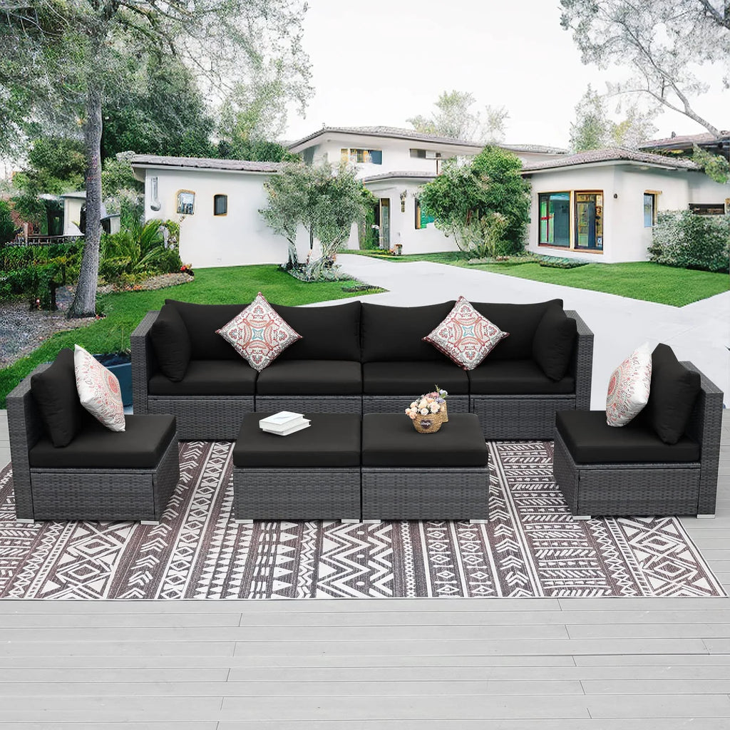 Black 20 Piece Outdoor Cushion Covers Olefin M1464