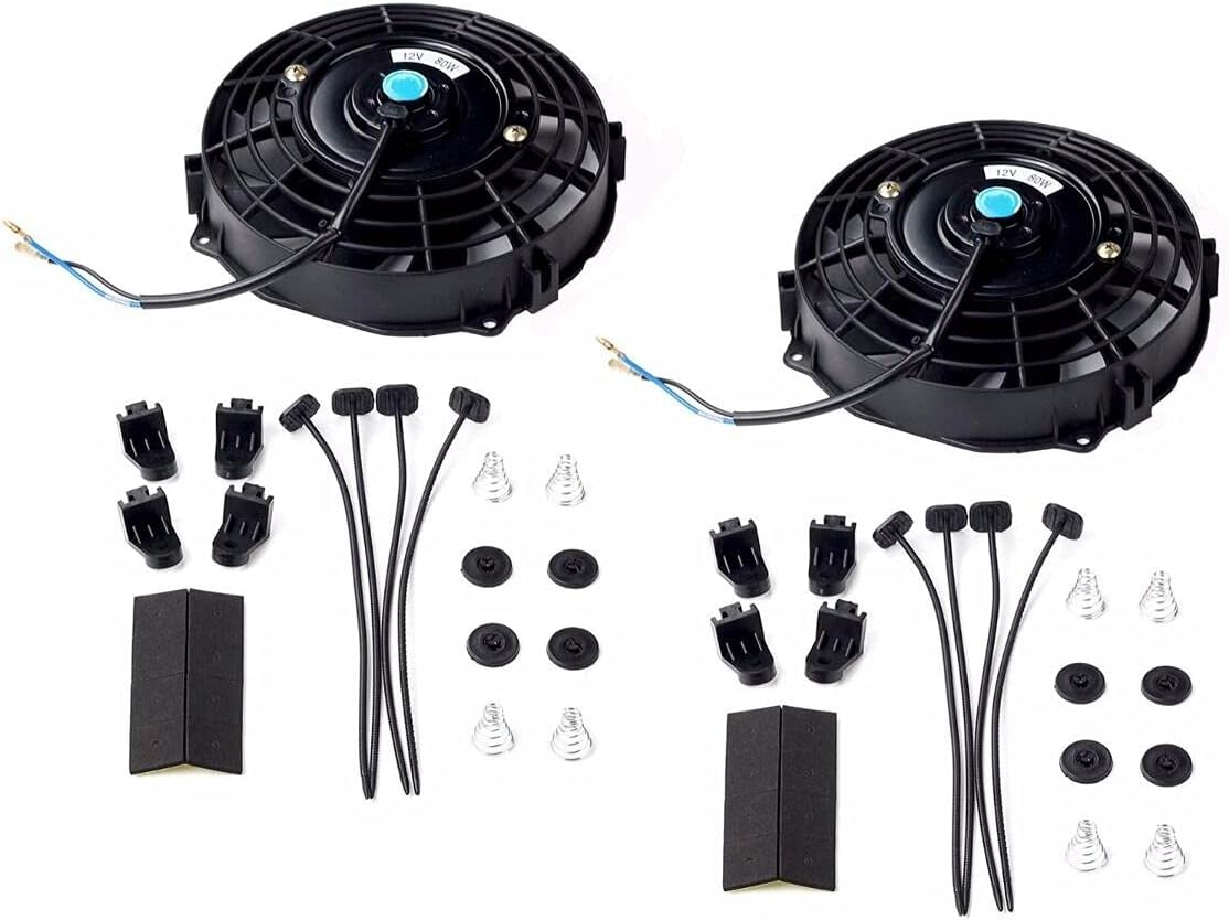 2x 7" inch 12V Electric Radiator Cooling Fan Mount Kit Pack of 2 O5588