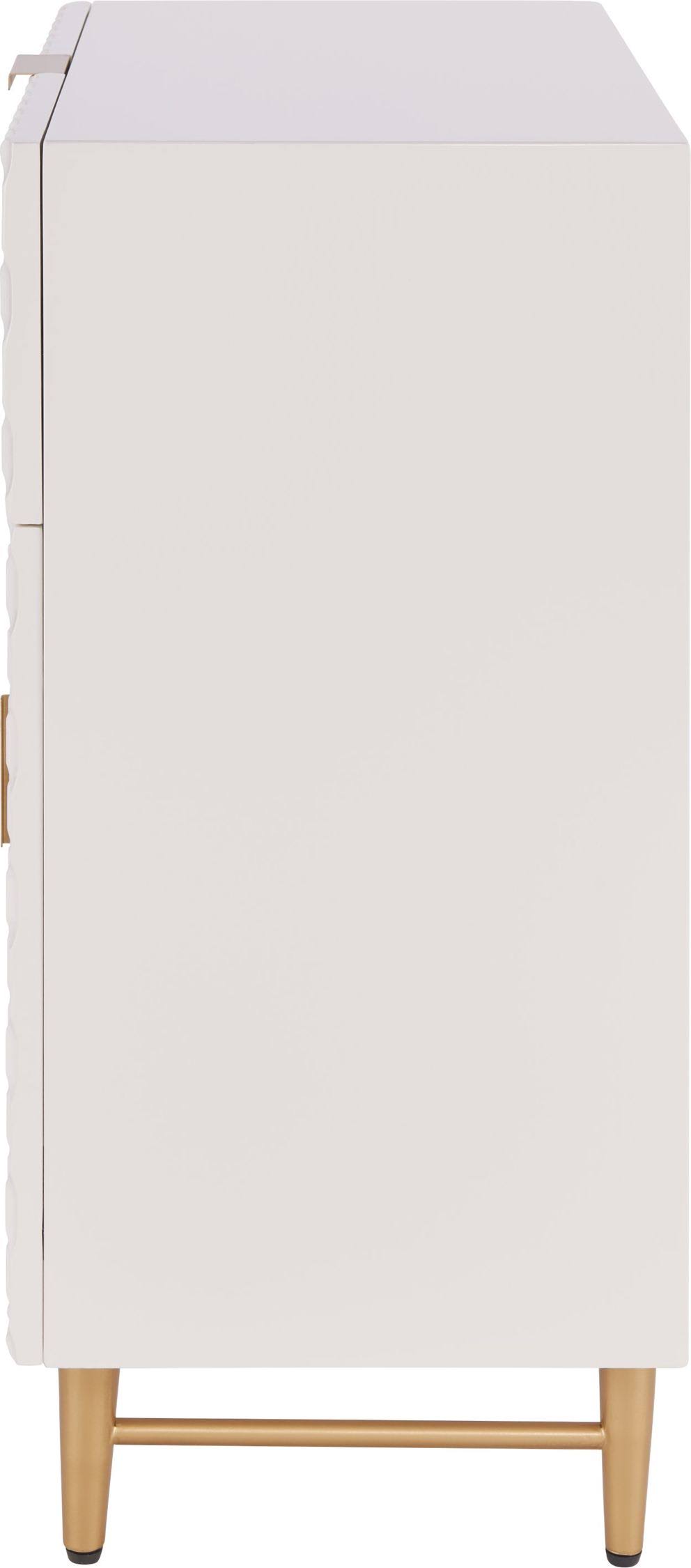 White 1-Drawer Geometric Small Cabinet Z490