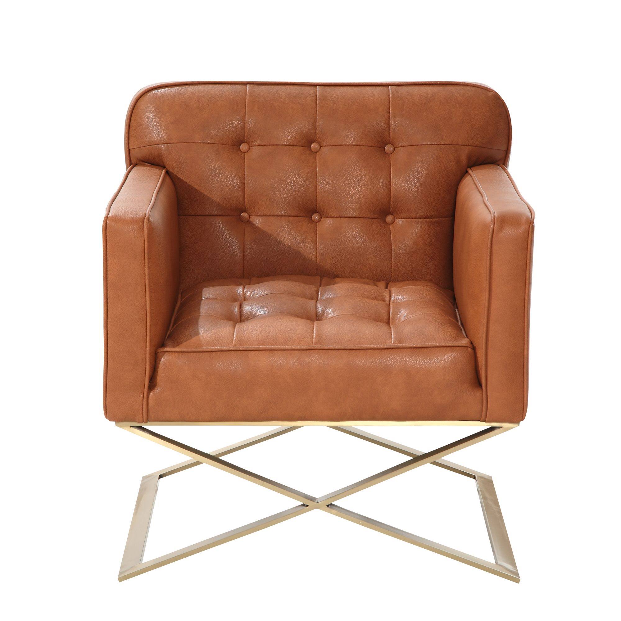 Brown and Gold Modern Chair B9781