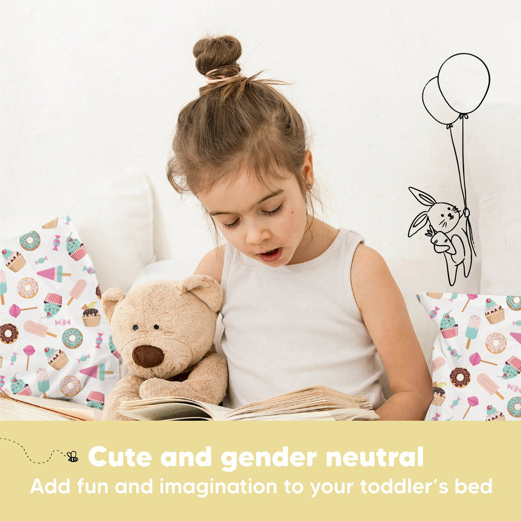 Toddler Pillow with Pillowcase, 13X18 Kids Travel Pillows Q6545