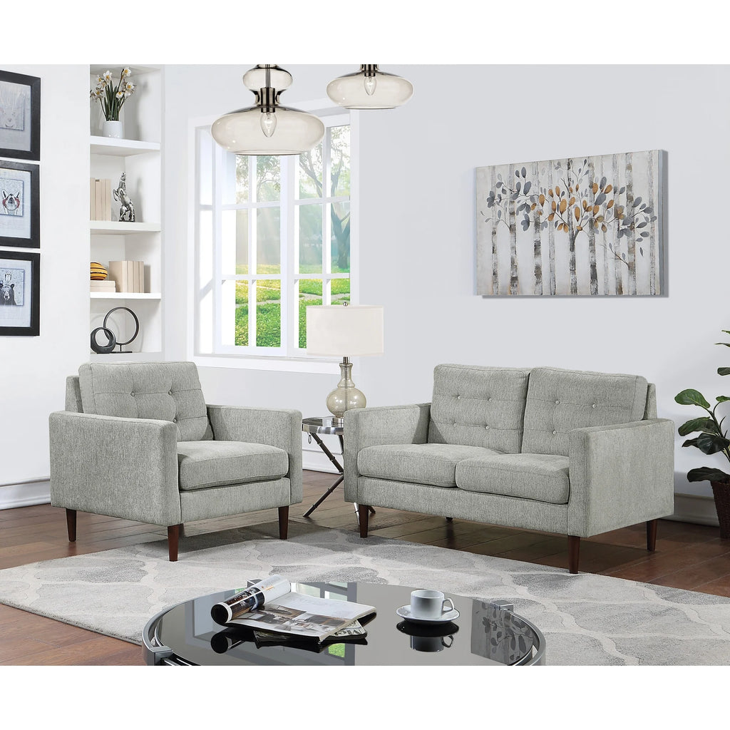 Cream Fabric 2-Cushion Loveseat B79553