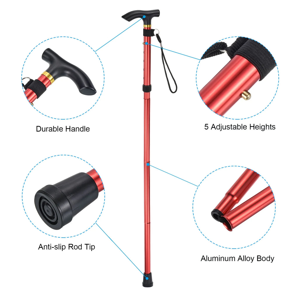 Red Aluminum Alloy Trekking Poles 2 Pack J9131