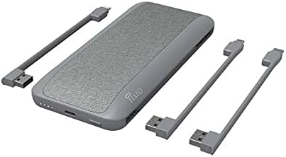 Blush Pack of 2 10,000mAh Battery with AC Wall Plug & Charging Cables D317