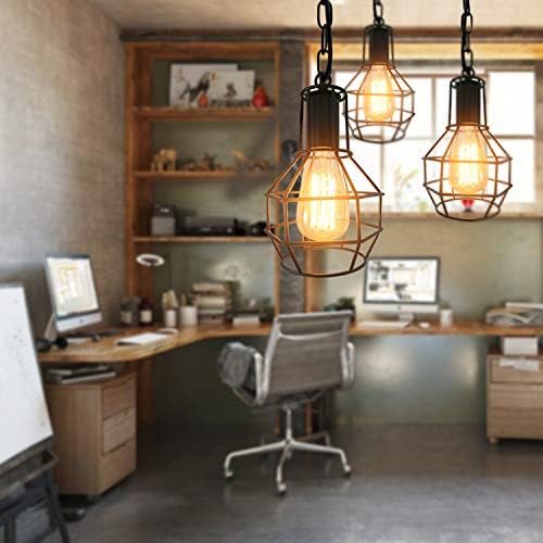 Vintage Industrial Metal Cage Pendant Ceiling Light M8764
