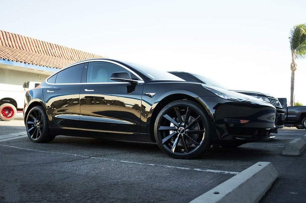 20 Inch Staggered Rims Set of 4 Gloss Black Wheels G1684
