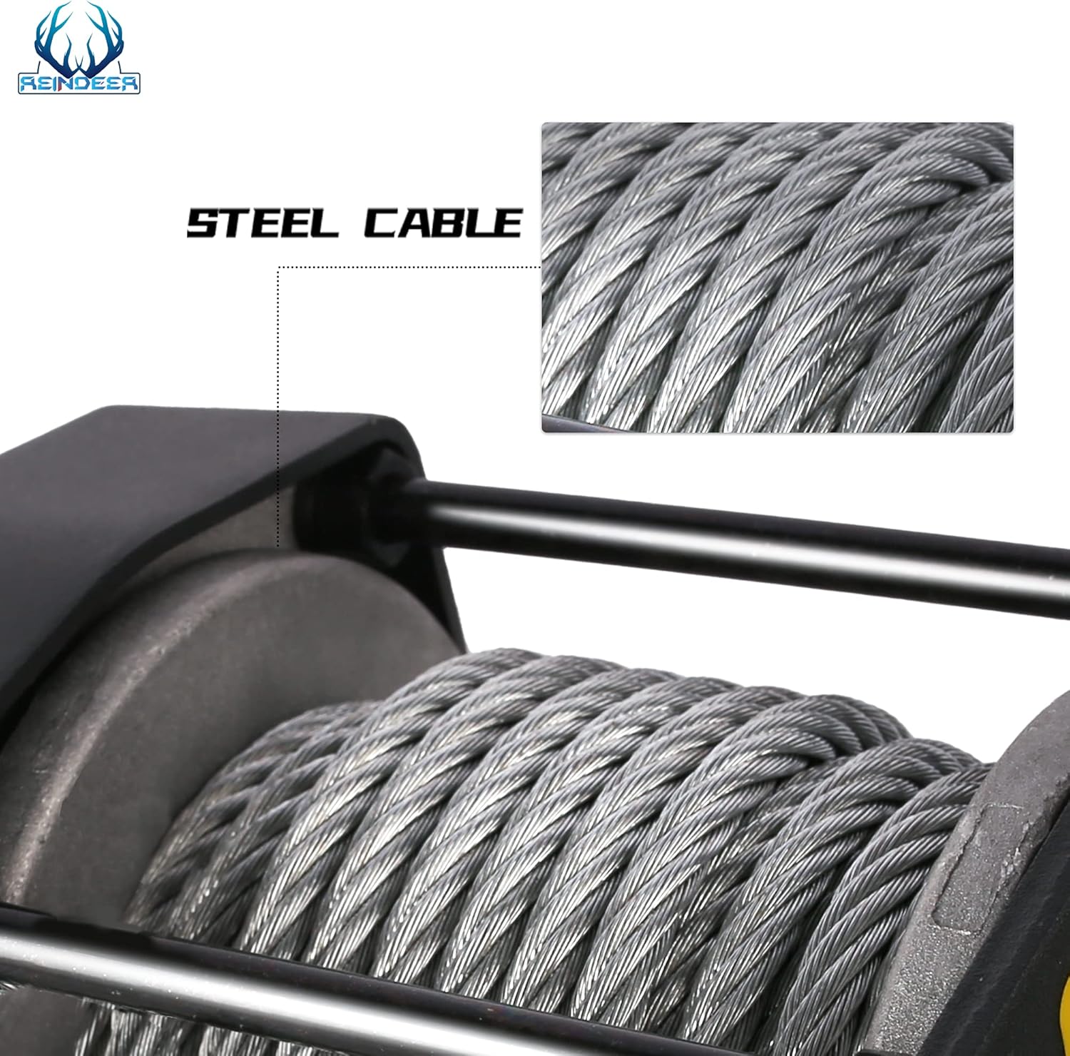 12V 3000 lb Electric Winch Kit with Steel Cable Wire Rope Waterproof IP67 W67803