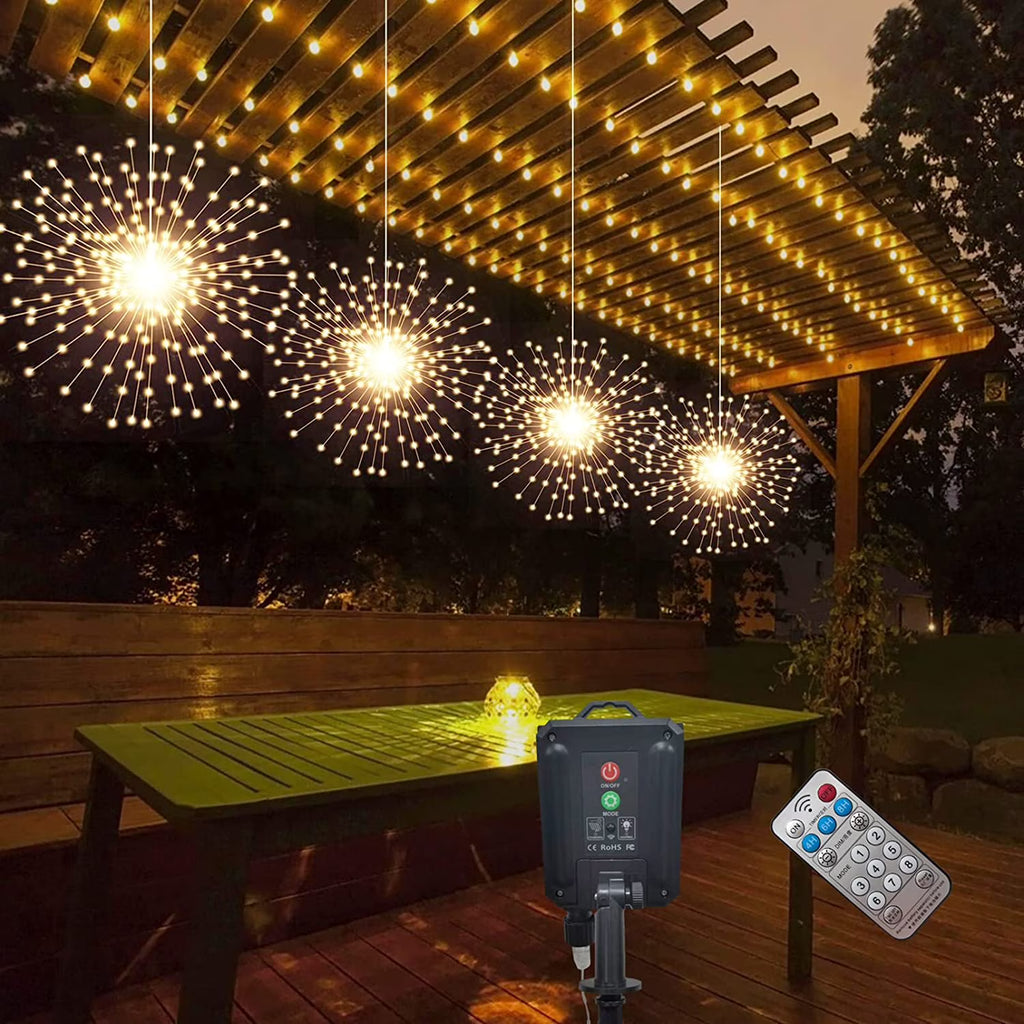 800 Led Solar Starburst Sphere Lights Waterproof Hanging Fairy Light D425
