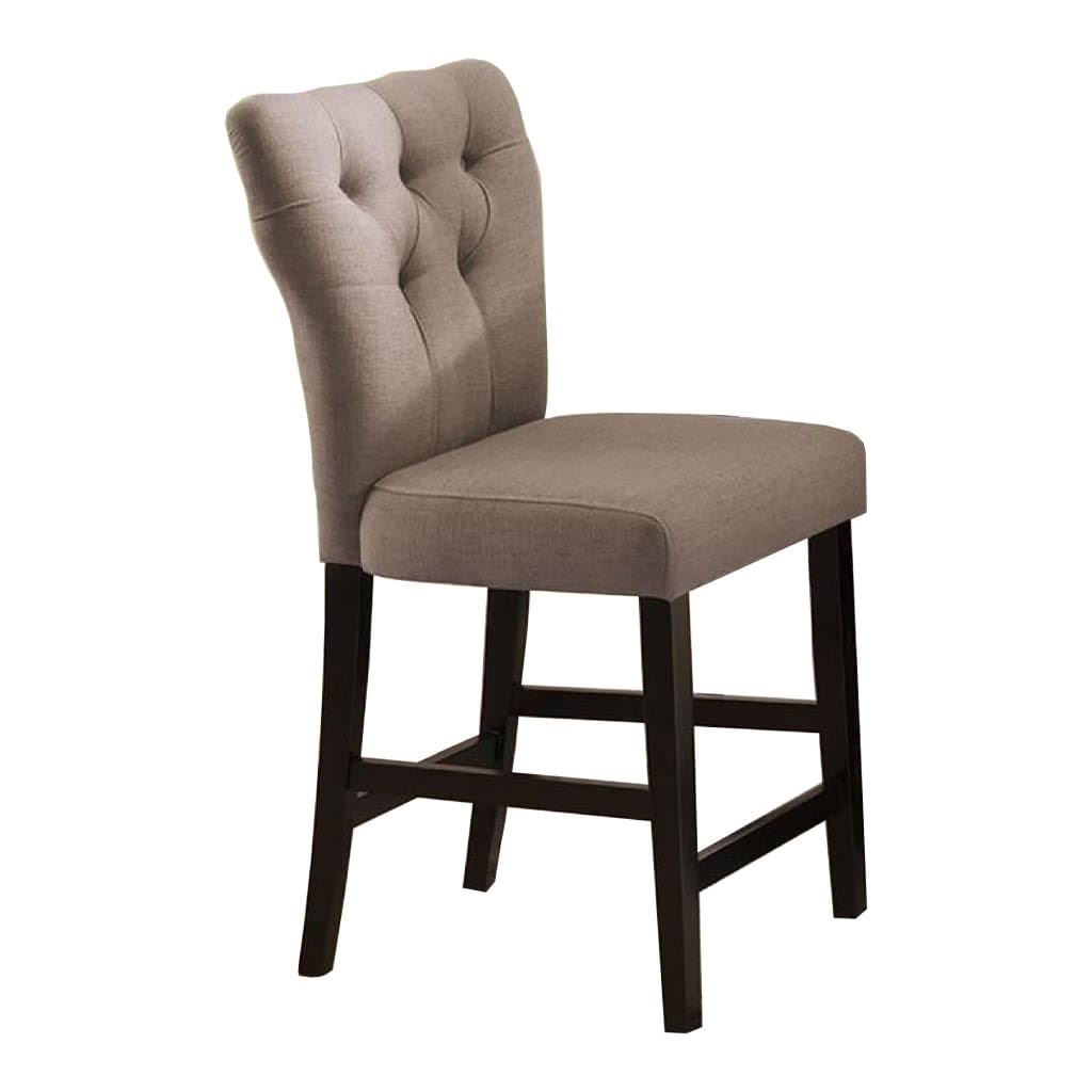 Light Brown Linen Counter Height Chair Set-2 X74475