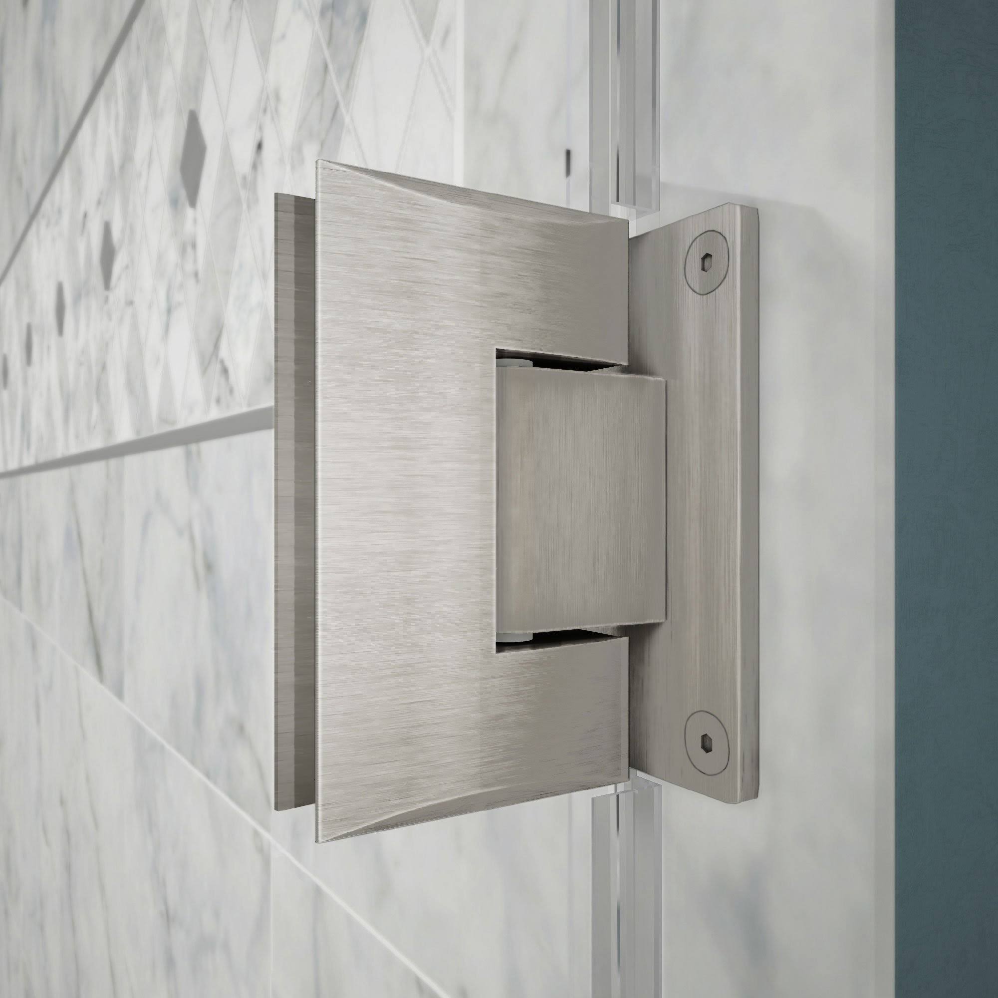 Brushed Nickel Hinged Shower Door L659