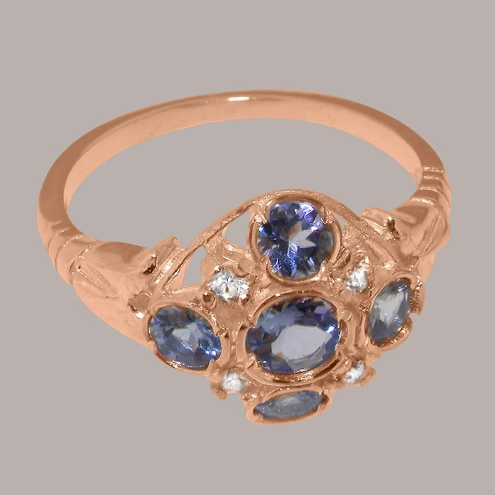 18k Rose Gold Tanzanite Diamond Ring D267025