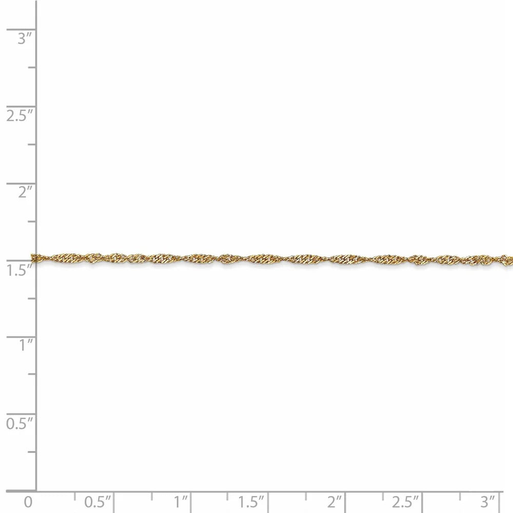 14kt Yellow Gold Singapore Chain 18 inch Lobster Clasp K5718