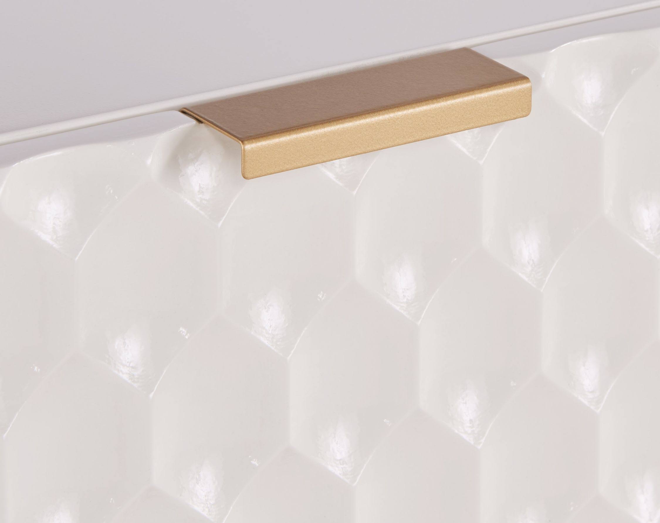 White 1-Drawer Geometric Small Cabinet Z490
