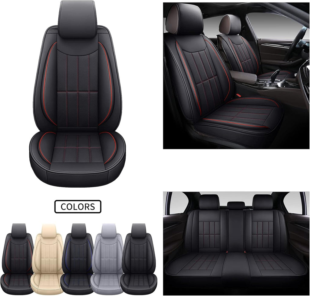 TAN Leather Car Seat Covers Full Set E7930